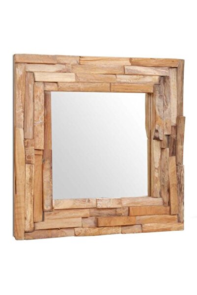 vidaxl Oglindă decorativă din lemn de tec, 60 x 60 cm, pătrată