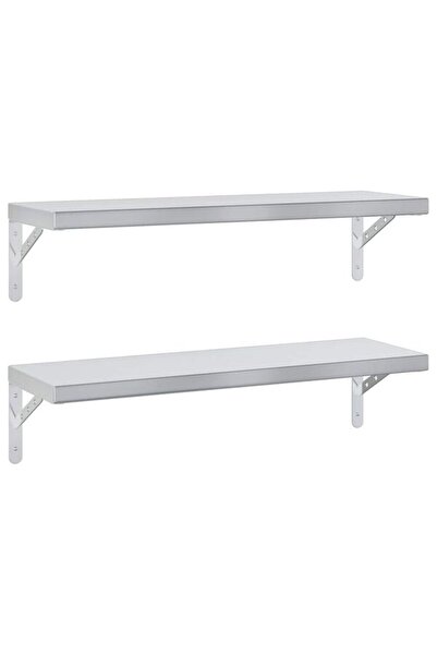 vidaxl Rafturi de perete, 2 buc. 75 x 23.5 cm oțel inoxidabil argintiu