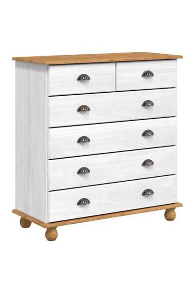 vidaxl Comodă cu sertar ASKIM Alb 91 x 40 x 95,5 cm Lemn de pin masiv