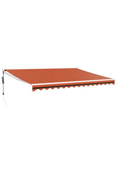 vidaxl Copertină retractabilă automată, portocalie și maro, 4 x 3 m