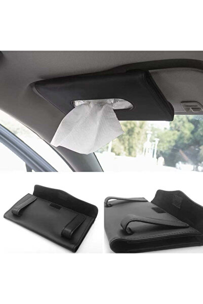 Alayjah 2 x Car Sun Visor Tissue Holder – PU Leather Clip-On Napkin Box for S...