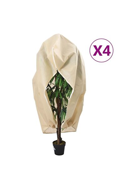 vidaxl Huse din fleece pentru plante cu fermoar, 4 bucăți. 70 g/m² 1.55 x 1.55 m