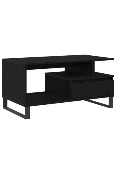 vidaxl Masă de cafea Stejar Negru 90 x 49 x 45 cm Lemn compozit