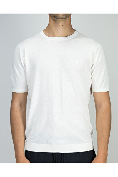 Conte of Florence Ανδρικό Βαμβακερό T-shirt Εκρού Κανονικής Εφαρμογής (655014...