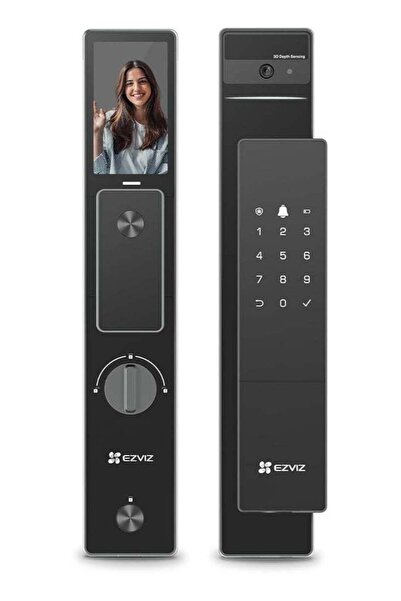 EZVIZ قفل ذكي DL50FVS - قفل باب بدون مفتاح 8 في 1 مع خاصية اللمس والتوجيه الصوتي
