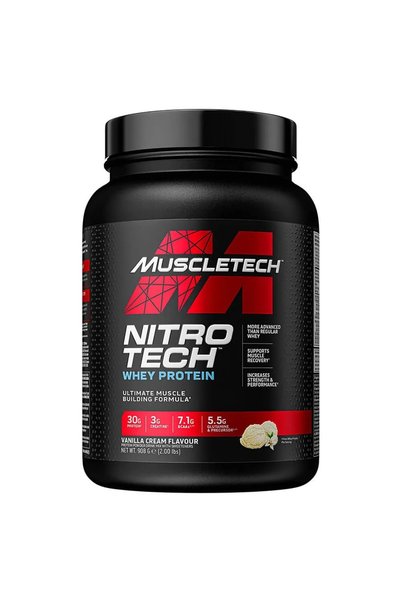 MUSCLETECH Νίτρο Τεκ Πρωτεΐνη Ορού Γάλακτος (908 γρ.) Κρέμα Βανίλιας