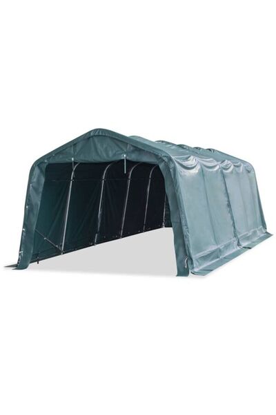 vidaxl Cort detașabil verde închis pentru animale 3,3 x 8 m PVC 550 g/m²