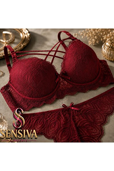 sensiva lingerie Bra Set Padded Crossed Straps Comfortable Flexible Stylish L...
