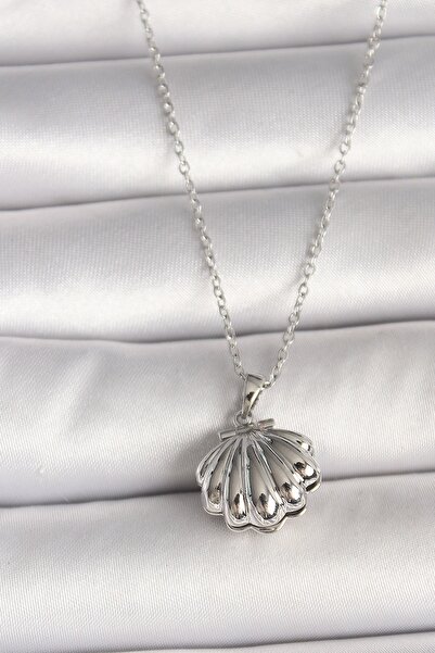 Generic Brand 316L Steel Silver Color Openable Pearl Mussel Model Women's Nec...
