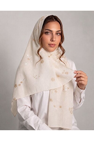 Veil Designer طرحةبوال اوغ وايت بتطريزذهبي علي كامل الطرحه بقماش ياباني لمقاس...