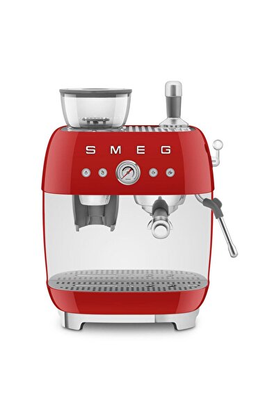 SMEG EGF03RDEU Manual Espresso Machine with Grinder, 1650W, 20 Bar, Red