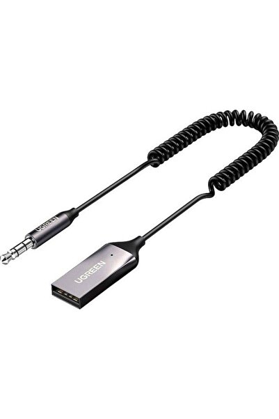 Ugreen 70601B Bluetooth 5.0 Car Kit Receiver, USB AUX, Gray
