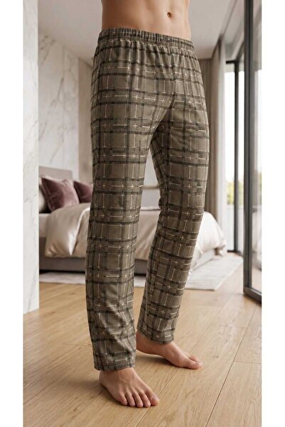 Sude HOMEWEAR Erkek Yeşil Renk Ekose Desenli Alt Pijama