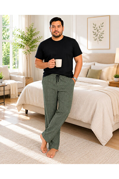FORMO Men's 100% Natural Cotton Large Size High Quality Battal Pajama Set