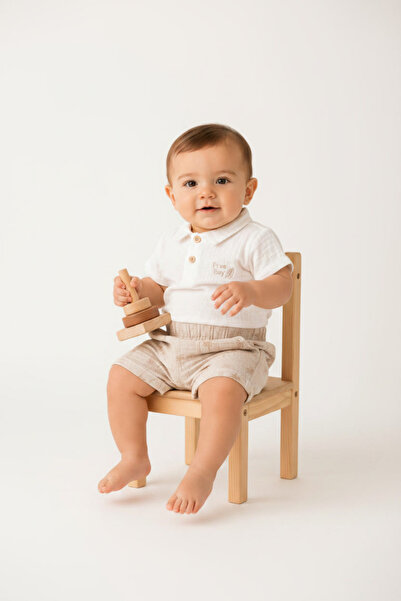 Caramell Baby Boy Summer 2-Piece Set Polo Collar T-Shirt and Shorts
