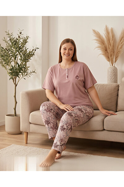Hirazenmoda Women's Oversize Bamboo Short Sleeve Pajama Set