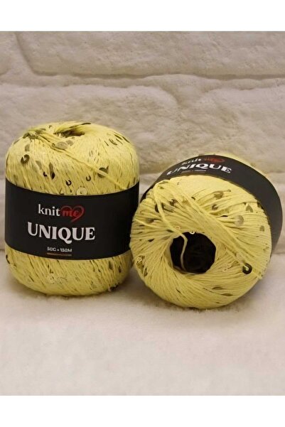 knitme Unique Sarı Pullu El Örgü İpi