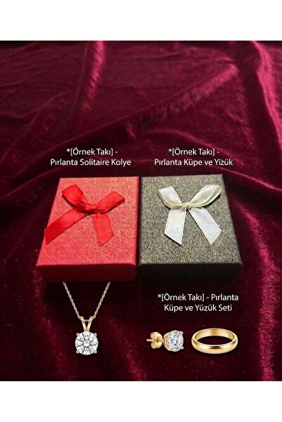 e Erta 7cm x 9cm Siyah-Kırmızı 2'li Mini Takı Kutusu Kolye & Küpe &Yüzük Kutusu