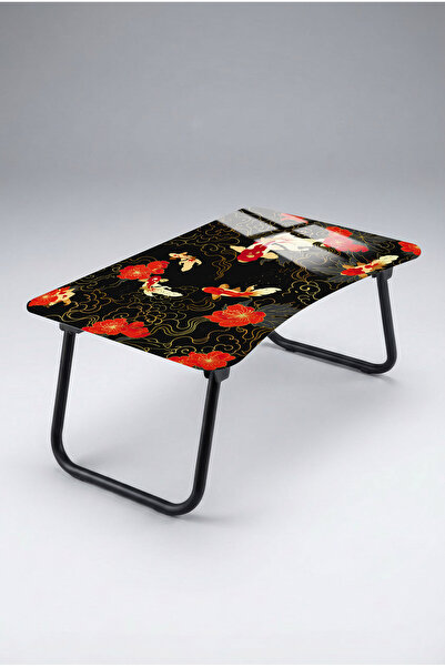 huhuli Decorative Glass Laptop Stand 40X60 Foldable Bedside Study and Breakfa...