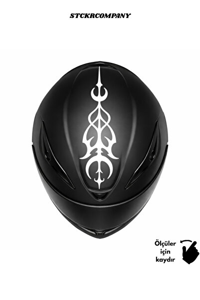 STCKRCO Gotik Desen Kask Stickerı - Motor Kaskı Üst Stickerı - Kask Dekoru Vi...