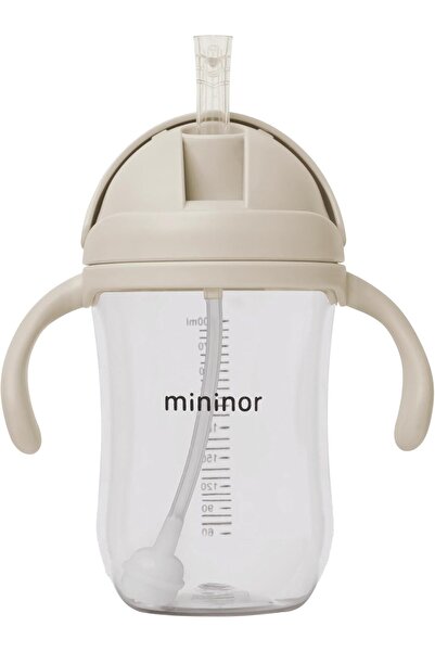 Mininor Non-Spill Trainer Straw Bottle, 330 ml Capacity, Cloudy Morning