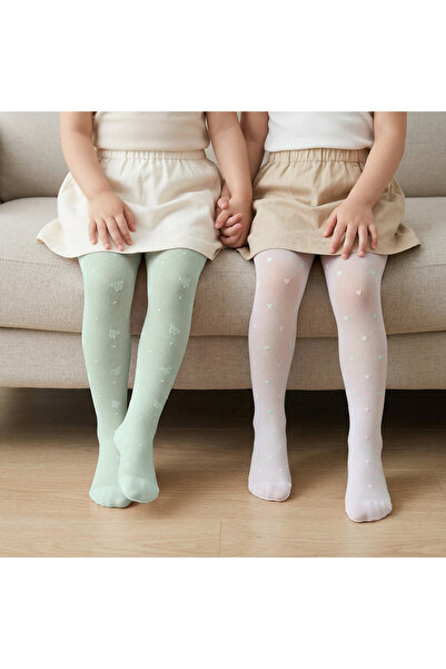 Juniors Pack of 2 Girls Tights with Elasticated Waistband