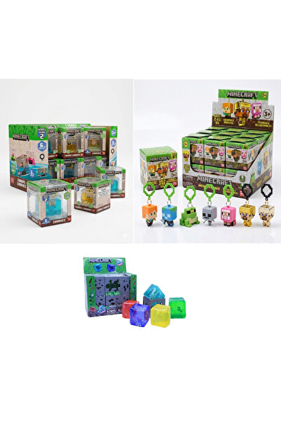 Beta Yayınları Minecraft Charms Anahtarlık-Çanta Süsü + Minecraft Jelly Cubes...