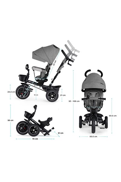 Kinderkraft TRICICLETA SPINSTEP, GREY