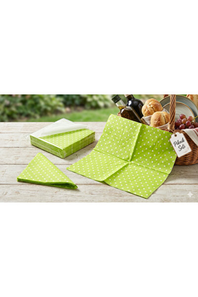 Deniz Party Store Yeşil Puanlı Kağıt Peçete 33 Cm * 33 Cm 20 ADET
