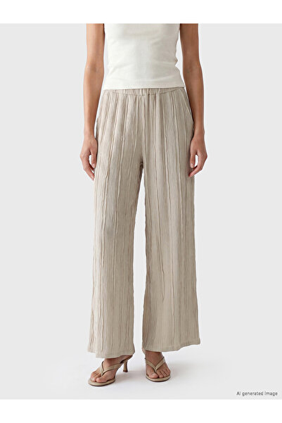 LC Waikiki Elastic Waist Textured Women's Trousers