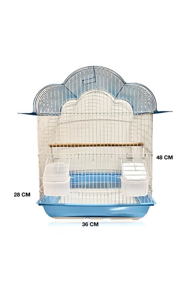 GÖKMER PET Kuş Kafesi Metal 36 x 28 x 48 cm (Yükseklik) – 3 Kapılı, Çift Yeml...