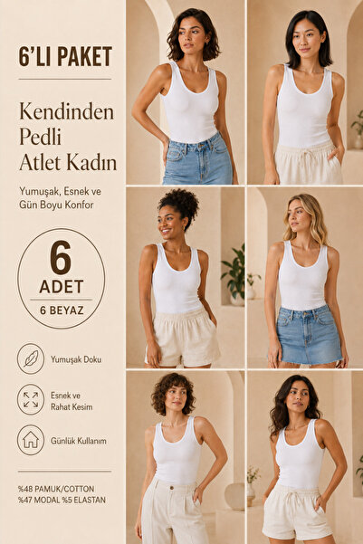 Loule Women's Cotton & Modal V-Neck 6-Piece Camisole Undershirt - with Gather...