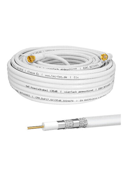 Redline Cablu TV, coaxial, RG6/U dublu ecranat, otel cuprat, mufa F pe ambele...