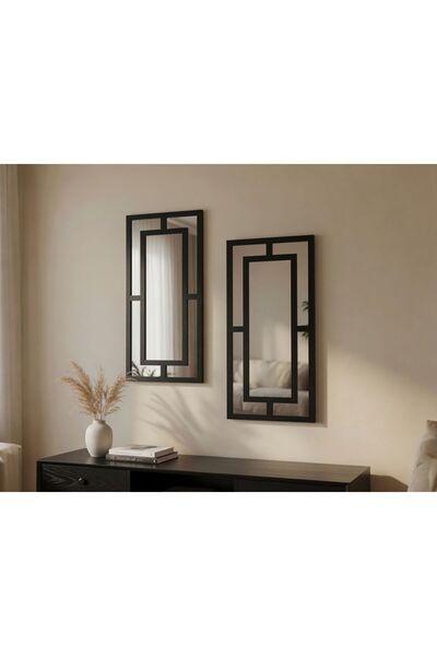 ERGEÇ TASARIM Dekoratif Aynalı Pleksi Duvar Paneli 2'li Set 50x25 cm Modern D...