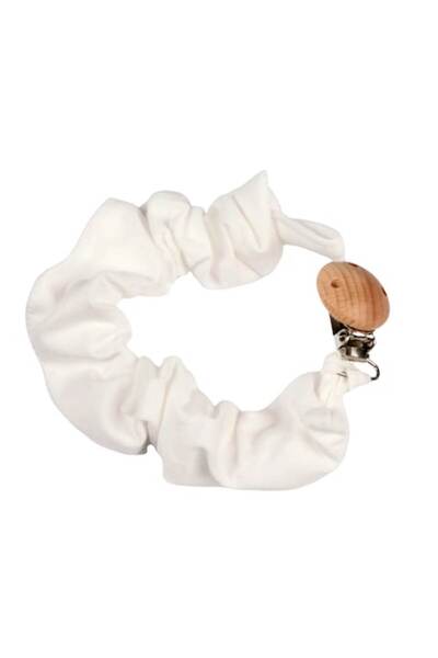 Baby suport suzetă din bumbac ecru 26cm