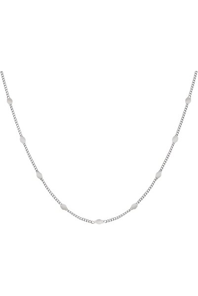 MINZA Luna Disc Women's Necklace, 925 Sterling Silver, Chain Necklace, Handma...