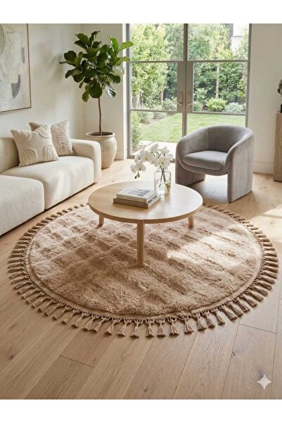 ALTUN CARPET Babil Post Plush Non-Slip Carpet with Round Pompom Fringes, 1.3 ...
