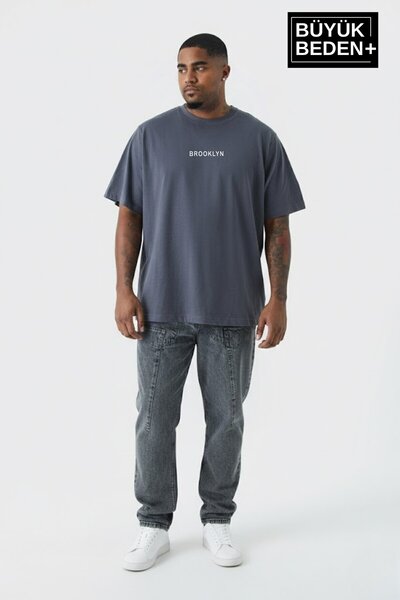 Superlife تي شيرت رجالي كبير الحجم مطبوع عليه Middle Brooklyn مقاس 3xl-6xl بر...