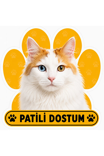 Parti Tasarla Pawed Friend Van Cat Sticker |   20X15 cm Self-Adhesive Foil