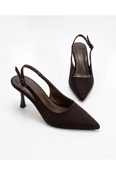MAYA SHOES Kadın Slingback Arkası Acık Sivri Burun Topuklu Ayakkabı