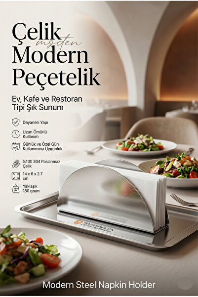 Transformacion Modern Peçetelik - Minimalist Metal Masaüstü Peçete Düzenleyic...