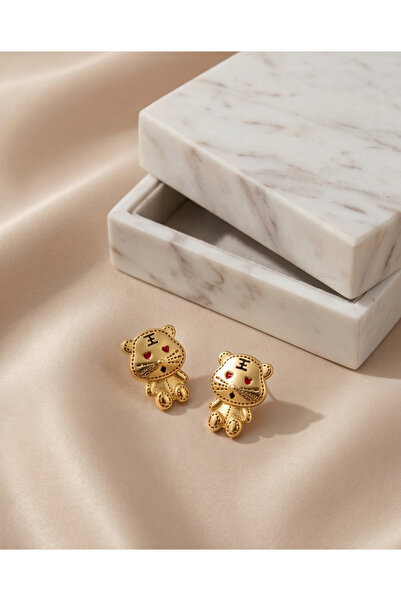 HOSBUTIK Gold Tiny Cat Earrings