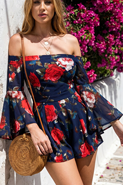FASHION COCKTAIL Floral Spanish Flared Sleeve Lined Sleeves and Back Transpar...