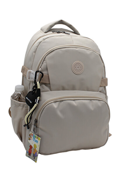 Tiny Kulomi Backpack School Waterproof School Backpack Satin Fabric 34600 Beige