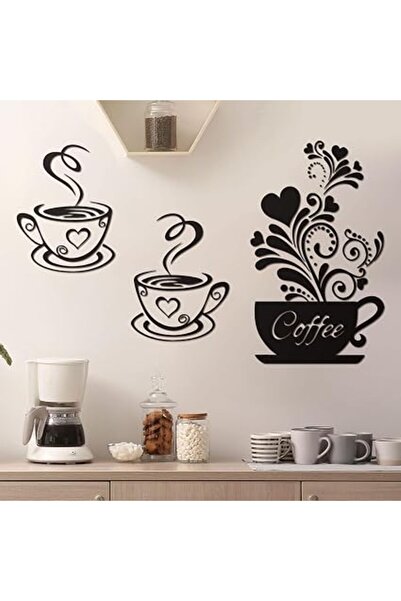 The Bros 4 Pcs Removable Coffee & Tea Wall Decals, Waterproof Vinyl Kitchen S...