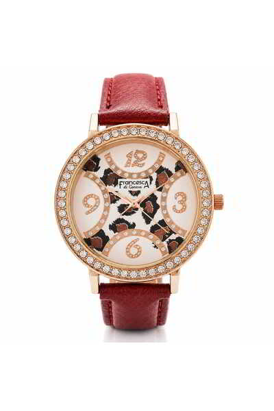 Watch Ceas pentru femei, Casual Francesca di Geneva, Rosu, FF339