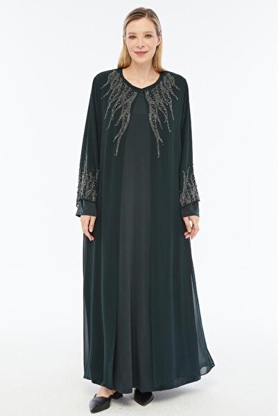 Sedef Moda Evi Fashion |   Plus Size Emerald Green Mother Evening Dress |   H...
