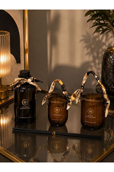 Home Premium 3’lü Oda Kokusu ve Mum Seti – Sandalwood Rose Lüks Ev Kokusu Hed...
