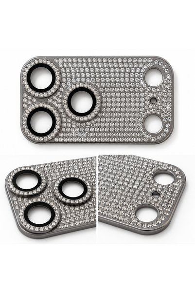 MEKTEK iPhone 17 Pro Max Compatible Full Stone-Coated Ar and Af Feature Camera Glass / Lens Protective Glass