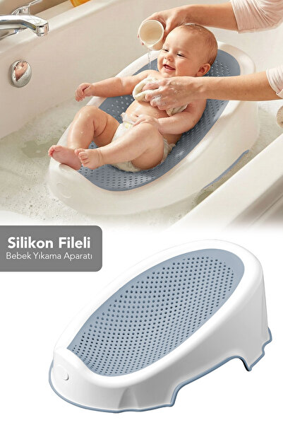 Meleni Baby Soft Bebek Küveti - Silikon Fileli Bebek Besleme, Yıkama Banyo Kü...